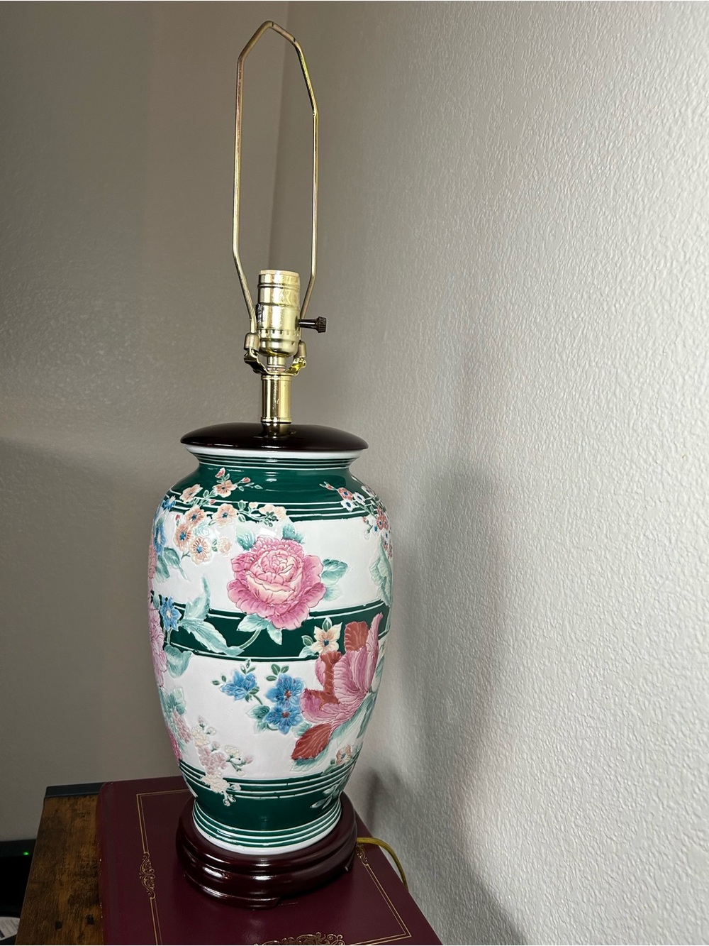 Antique Chinese Famille Rose Porcelain 18" Vase Lamp - Picture 2 of 7